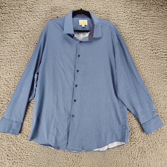 Construct Shirt Mens XXL Blue Long Sleeve 4 Way Stretch Button Up *NWOT* - Picture 1 of 9